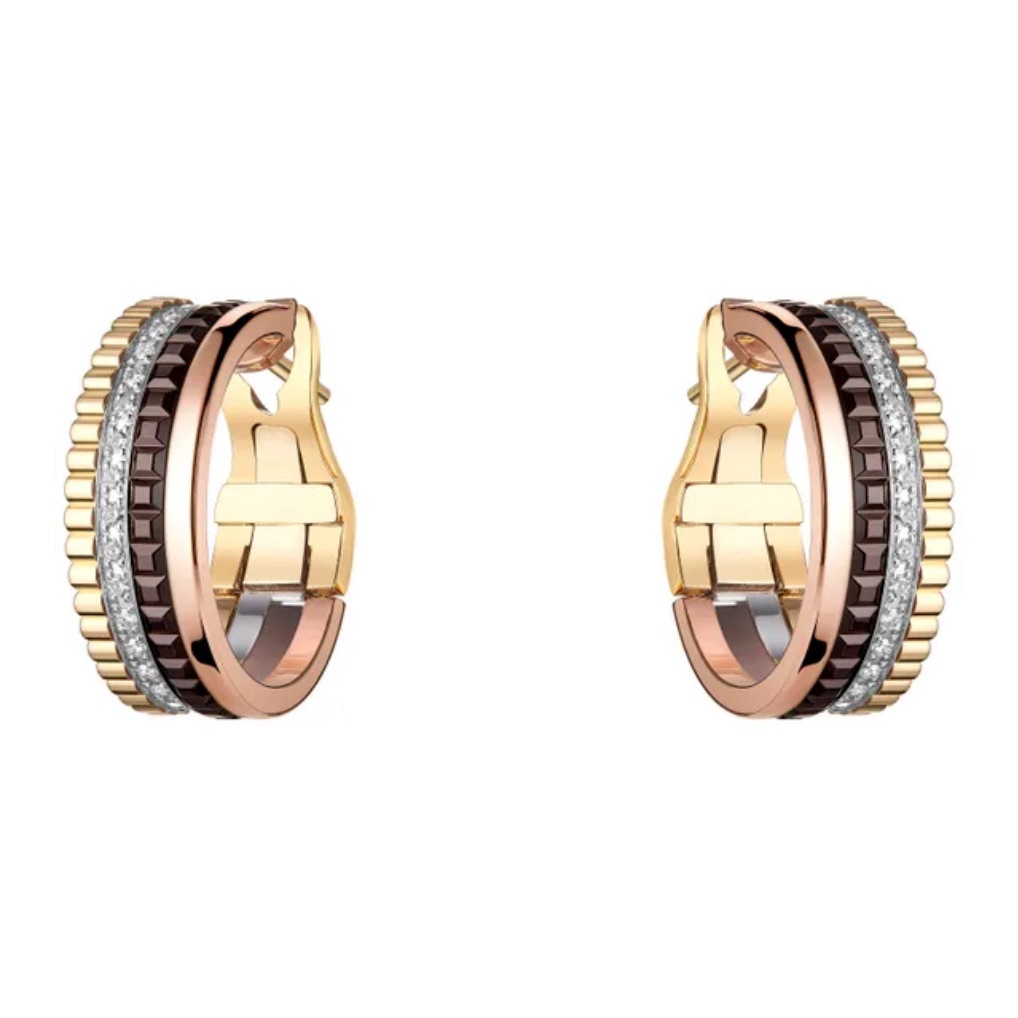 Three GoldTone Earrings  Rose Gold Silver Gold